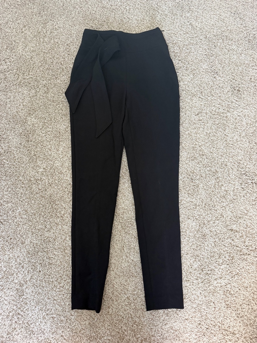 Calvin Klein Black High-Waist Tie-Front Skinny Pants